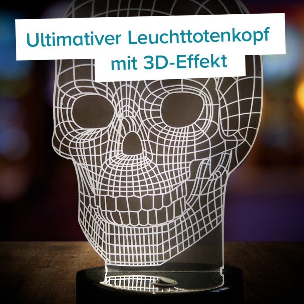 LED Lampe Totenkopf mit 3D Effekt