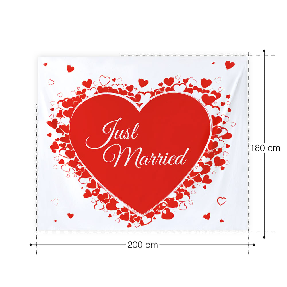 Hochzeitsset - 2 Sektgläser mit Hochzeitsgravur mit roten Herzen und Hochzeitslaken