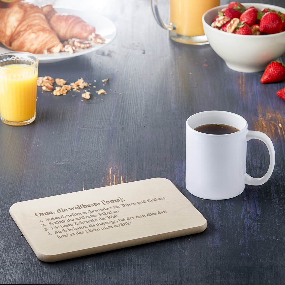 Frühstücksbrett mit Gravur - Definition Oma - personalisiert
