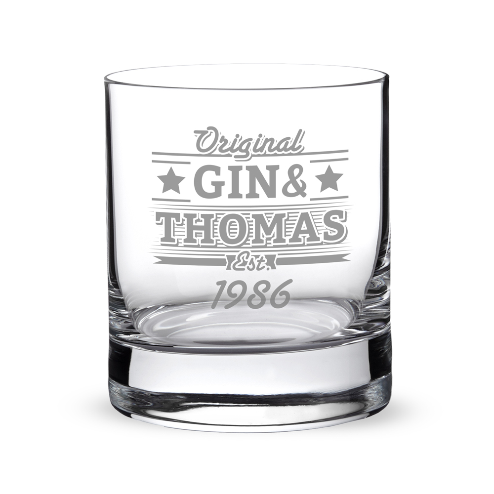 Ginglas Tumbler - Gin & Geburtstag - Personalisiert
