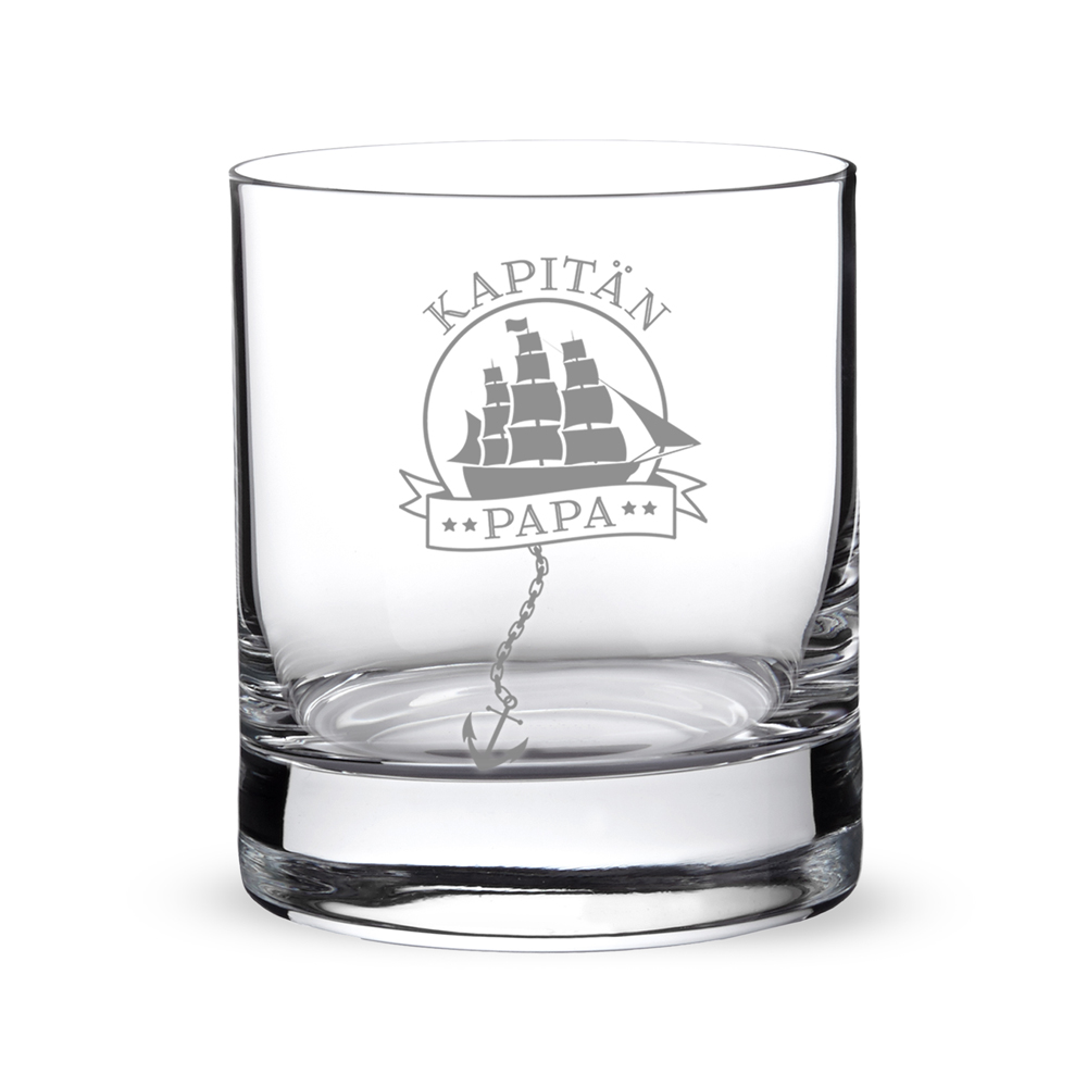 Whiskyglas mit Gravur - Kapitän Papa - Rumglas