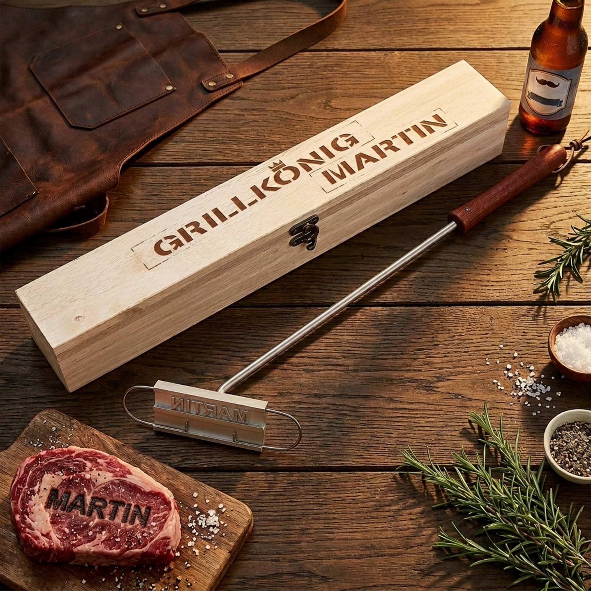 Grillbrandeisen mit Gravur - Grillkönig Grillbrandeisen mit Gravur - Grillkönig