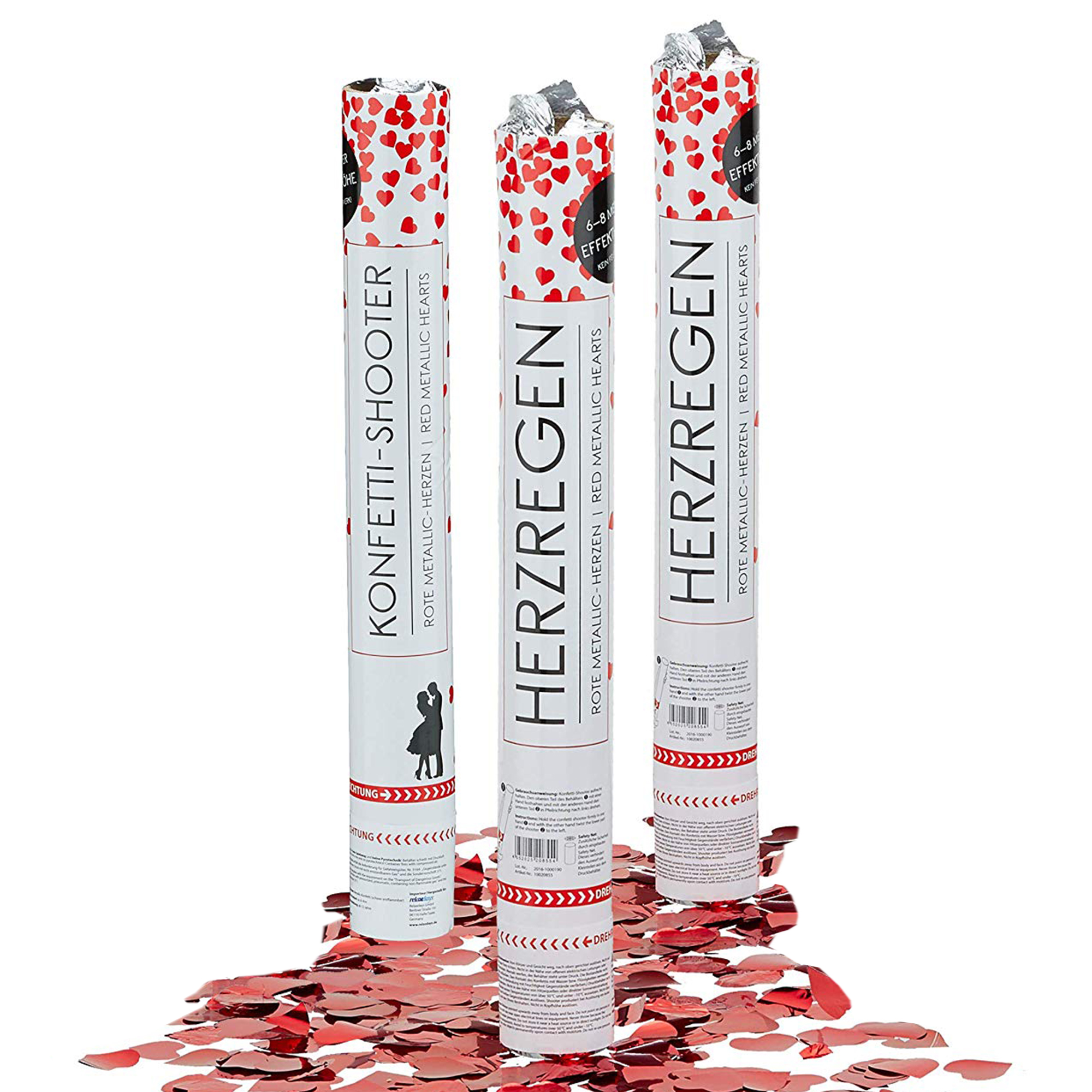 Konfetti Herzen - Party Popper 3er Set Konfetti Herzen - Party Popper 3er Set