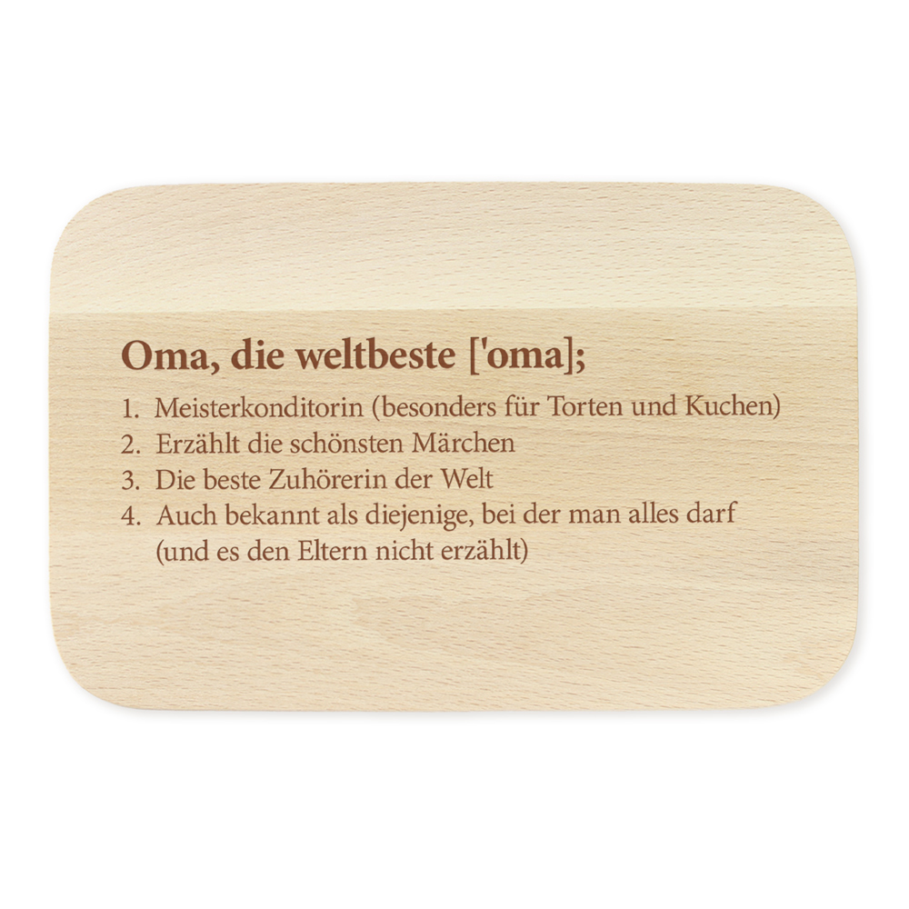Frühstücksbrett mit Gravur - 2er Set - Definition Oma & Opa