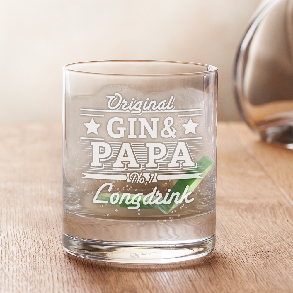 Ginglas für Papa - Gin und - Tumbler Glas