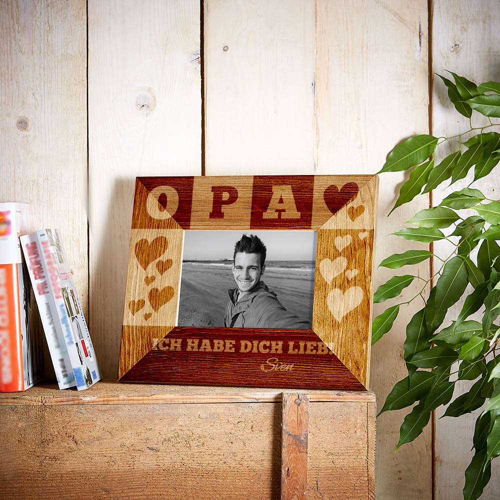 Bilderrahmen mit Gravur für Opa