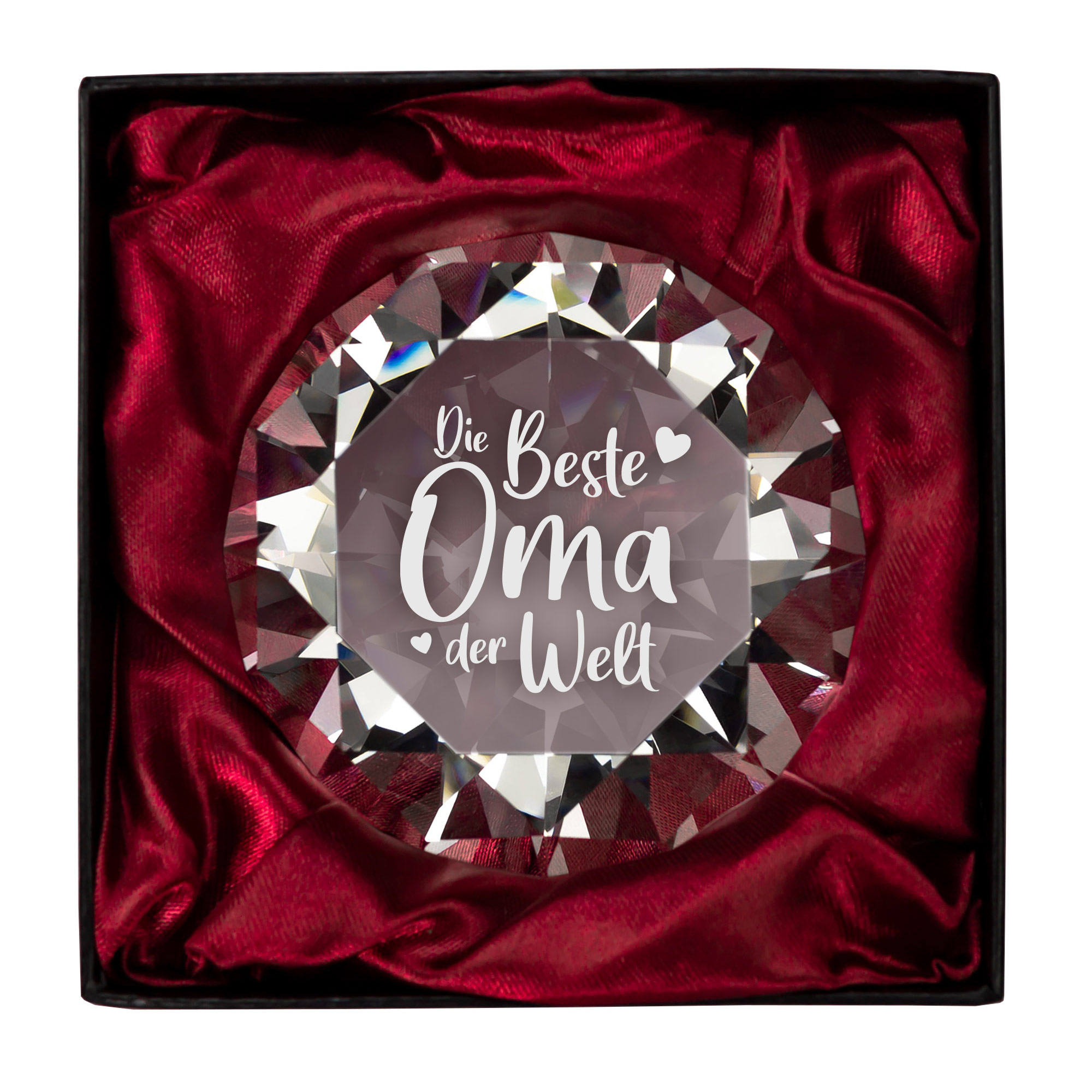 Diamant Kristall mit Gravur für Oma 0