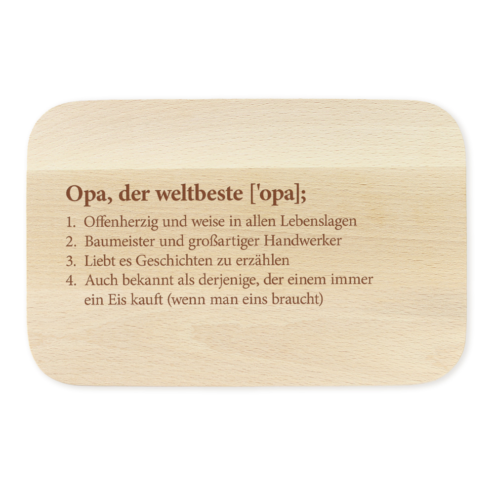 Frühstücksbrett mit Gravur - 2er Set - Definition Oma & Opa