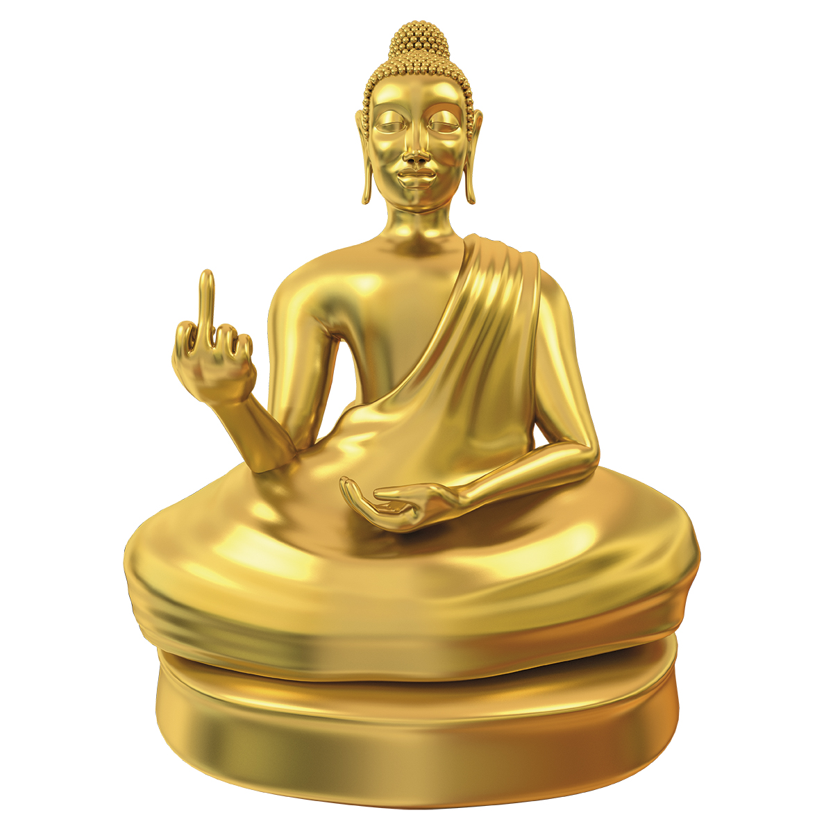Goldener Mittelfinger Buddha