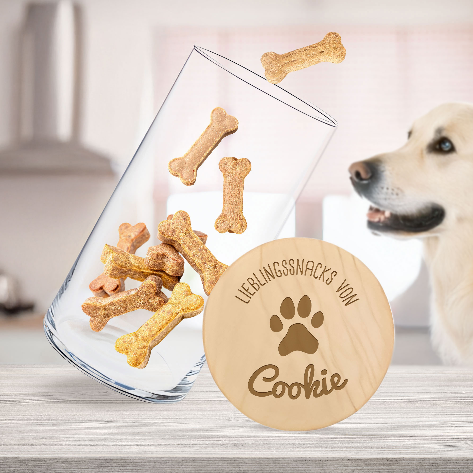 Vorratsglas mit Gravur - Hundesnacks Vorratsglas mit Gravur - Hundesnacks