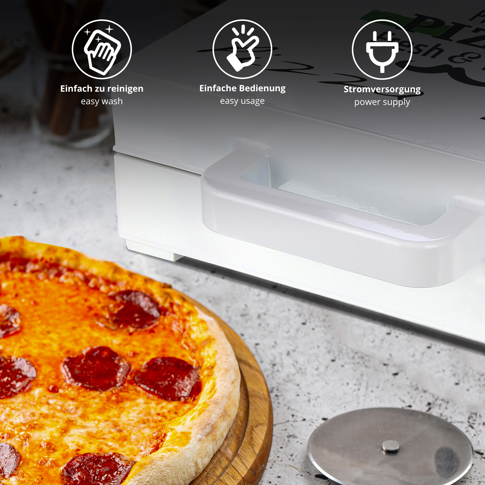 Pizzaofen für Zuhause - Pizzakarton Design 3