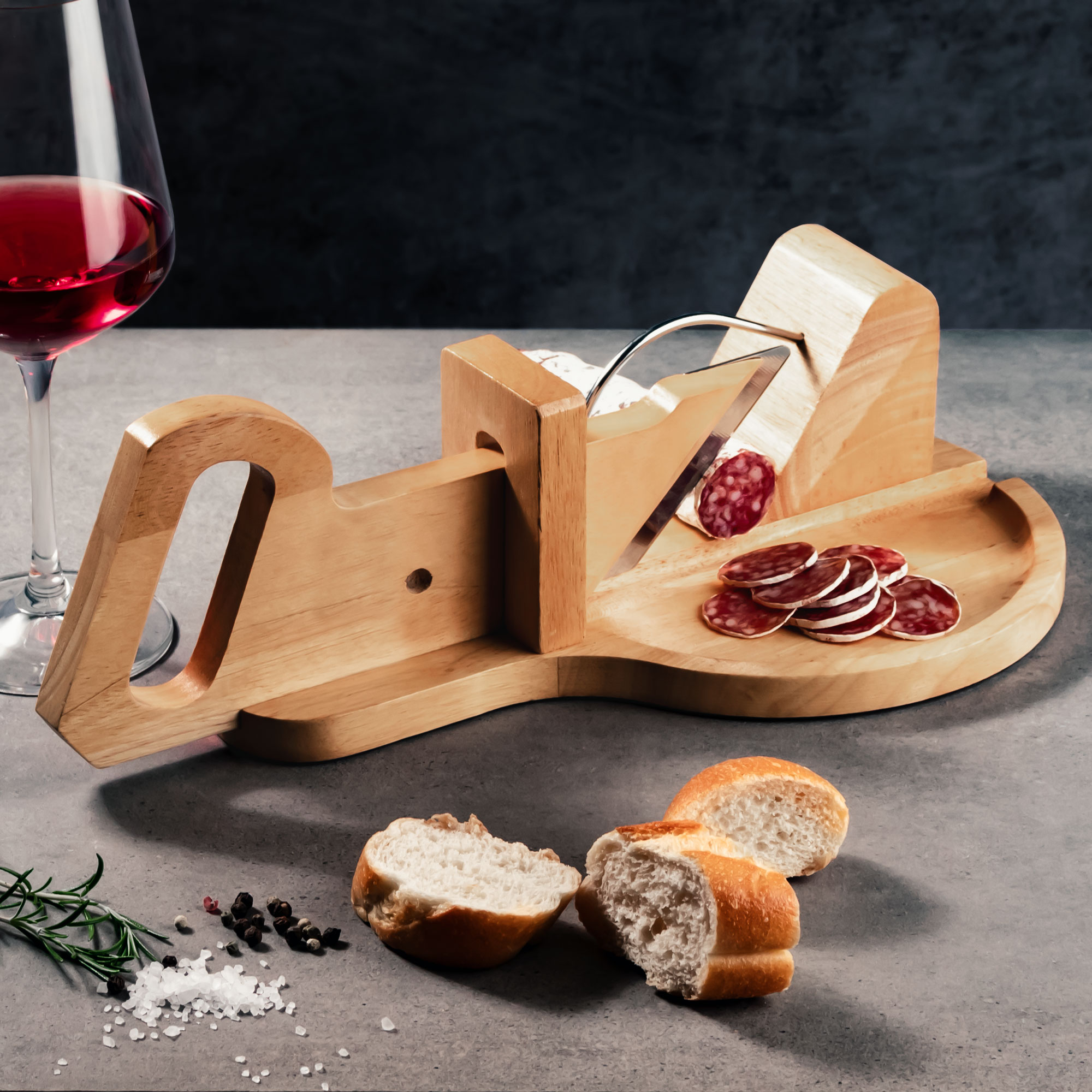 Allesschneider - Holz Guillotine Allesschneider - Holz Guillotine, Wurstschneidemaschine, Aufschnittmaschine, Geburtstagsgeschenke, Wurst Guillotine