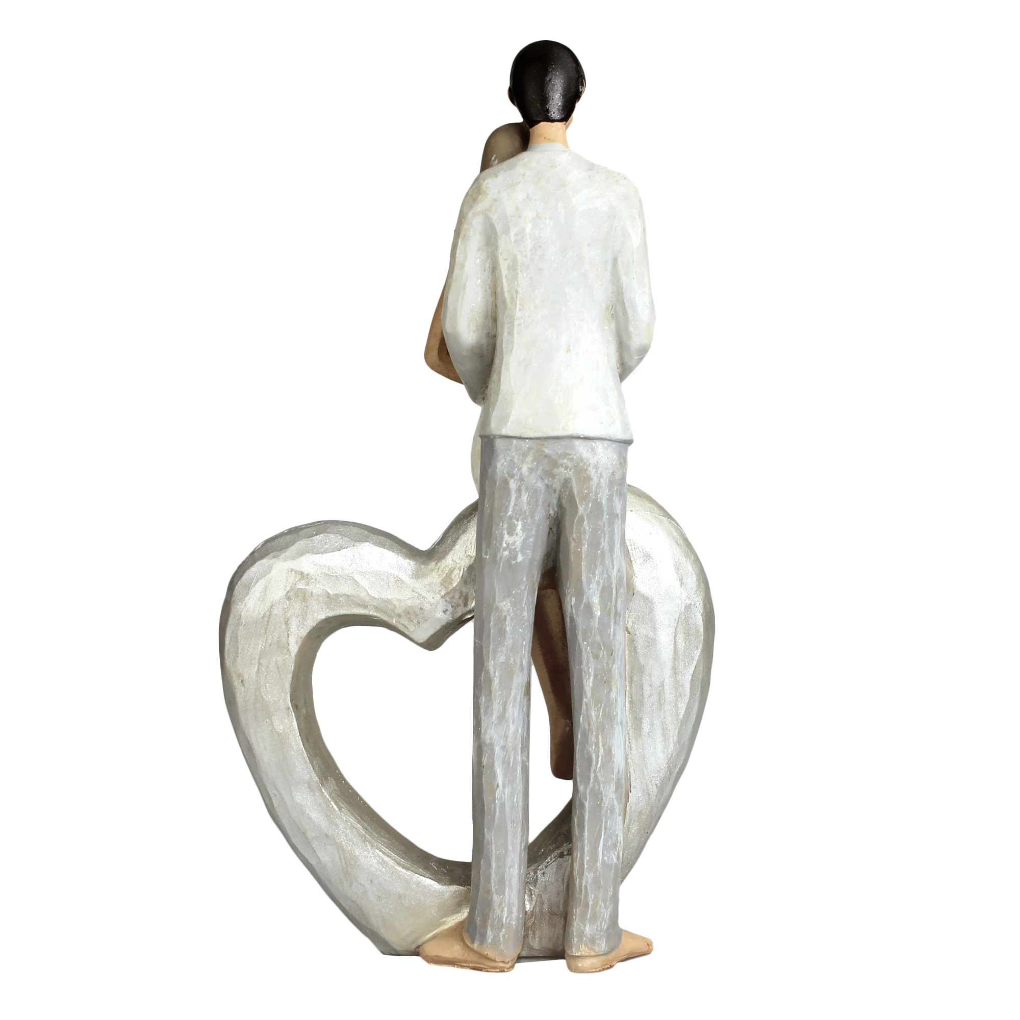 Deko Skulptur als Hochzeitsgeschenk, Moderne Skulptur mit Herz, Romantische Tischdeko, Liebespaar Figur als Geschenk für Paare, Heimdeko Ideen