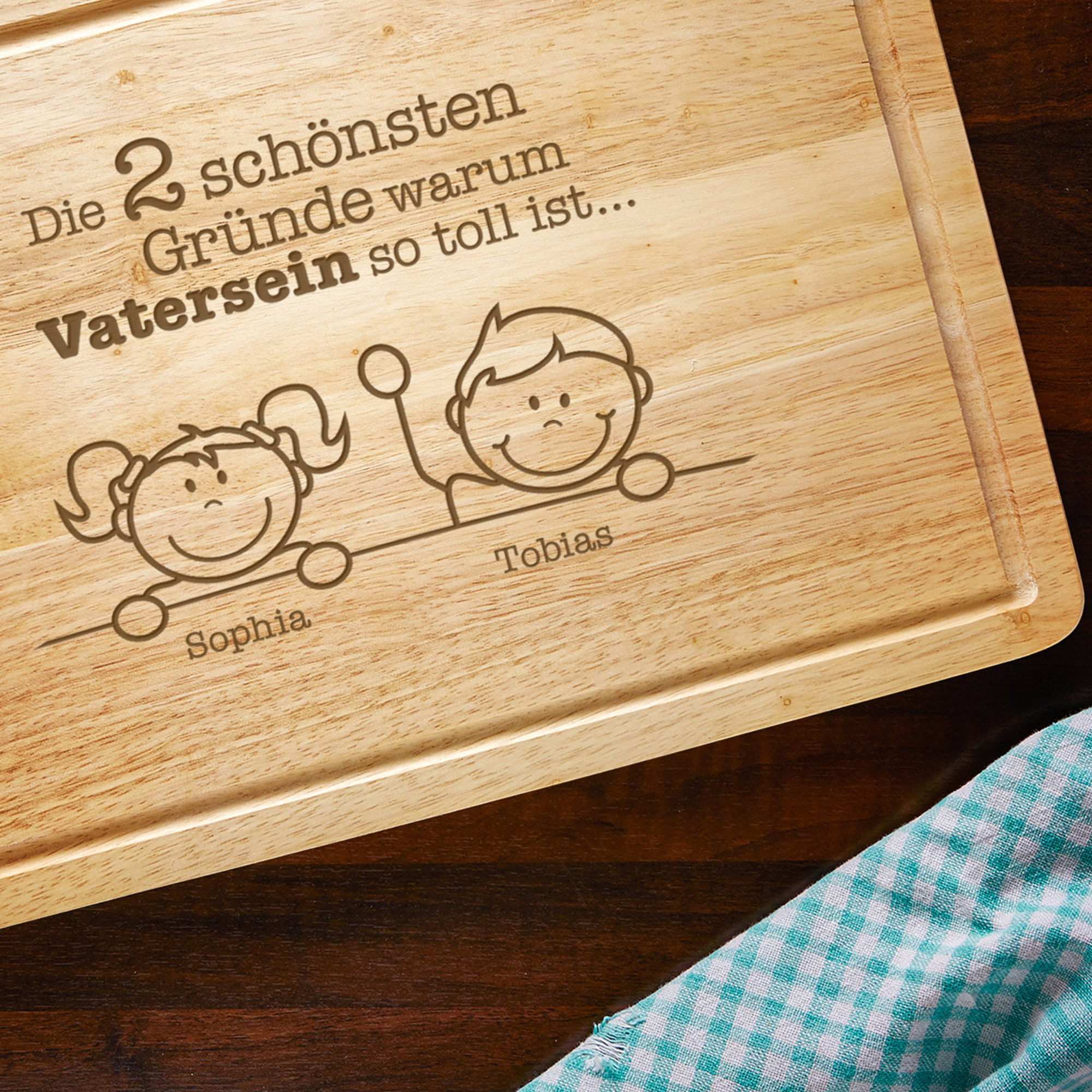 Schneidebrett mit Gravur für Papa - Gute Gründe Schneidebrett mit Gravur für Papa - Gute Gründe