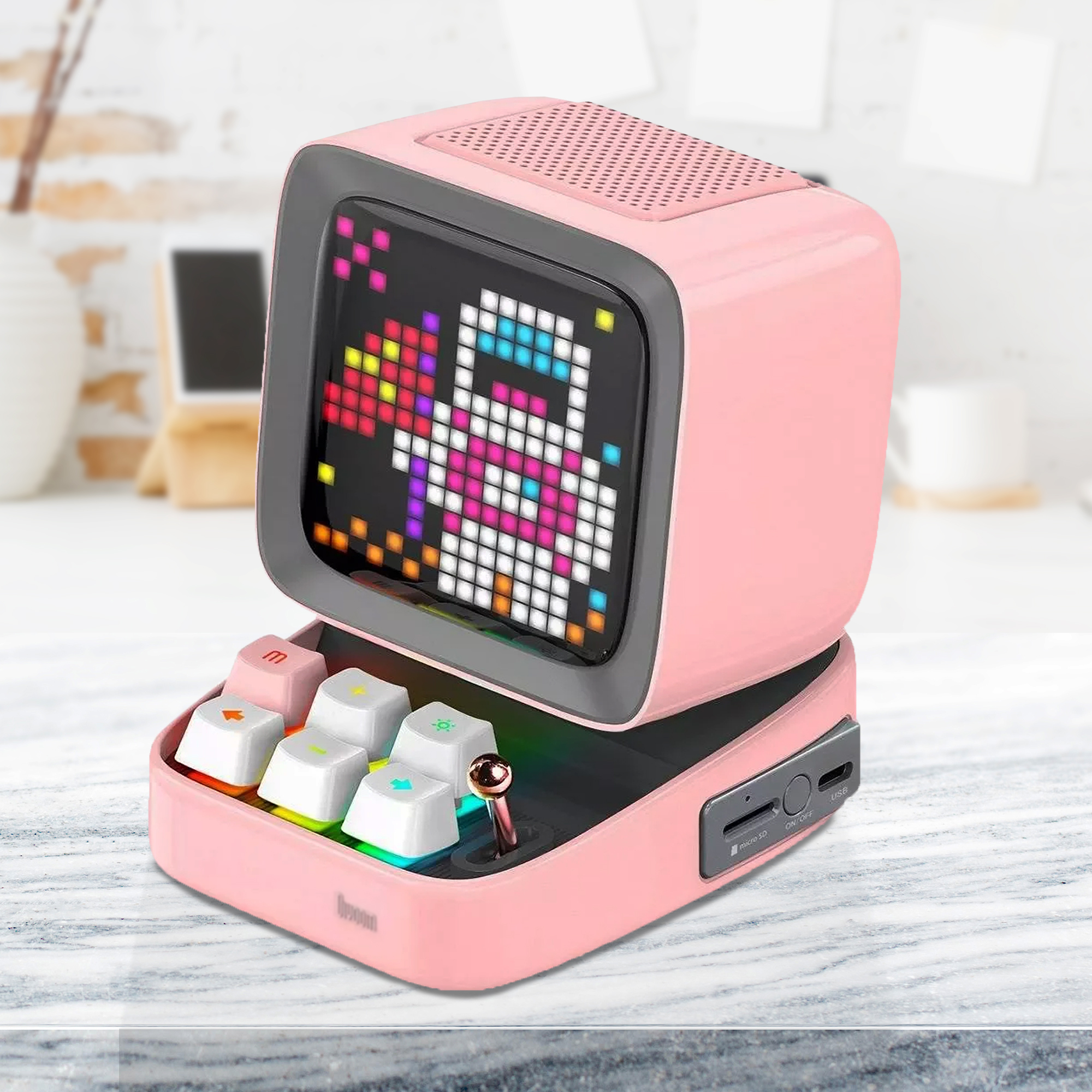 Ditoo Plus Bluetooth Lautsprecher - Rosa Retro Musikbox