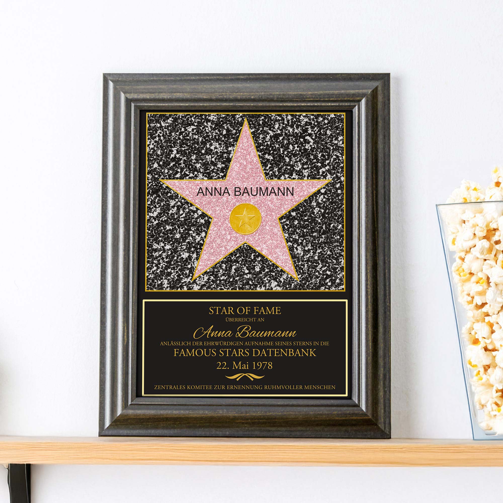 Personalisiertes Bild mit kleinem Rahmen - Star of Fame