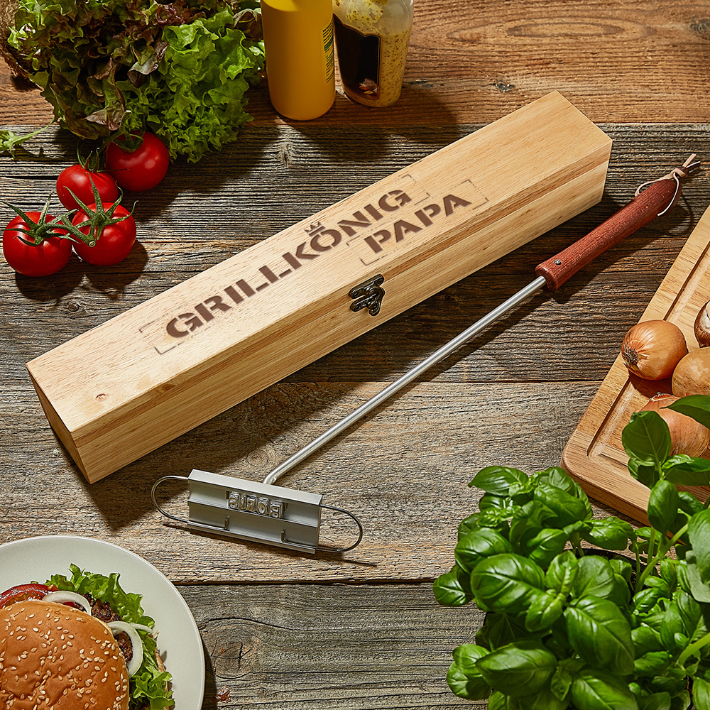 Grillbrandeisen mit Gravur - Grillkönig Papa