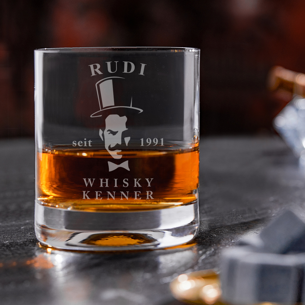 Whisky Glas Gratis Gravur Name u Gentleman Whiskey Geburtsjahr 
