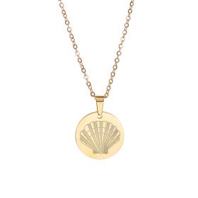 Kette mit Muschel-Anhänger - Edelstahl - Gold Kette mit Muschel-Anhänger - Edelstahl - Gold