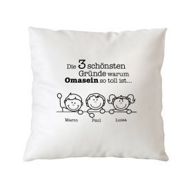 Bedrucktes Kissen - Gute Gründe fürs Omasein - Personalisiert Bedrucktes Kissen - Gute Gründe fürs Omasein - Personalisiert