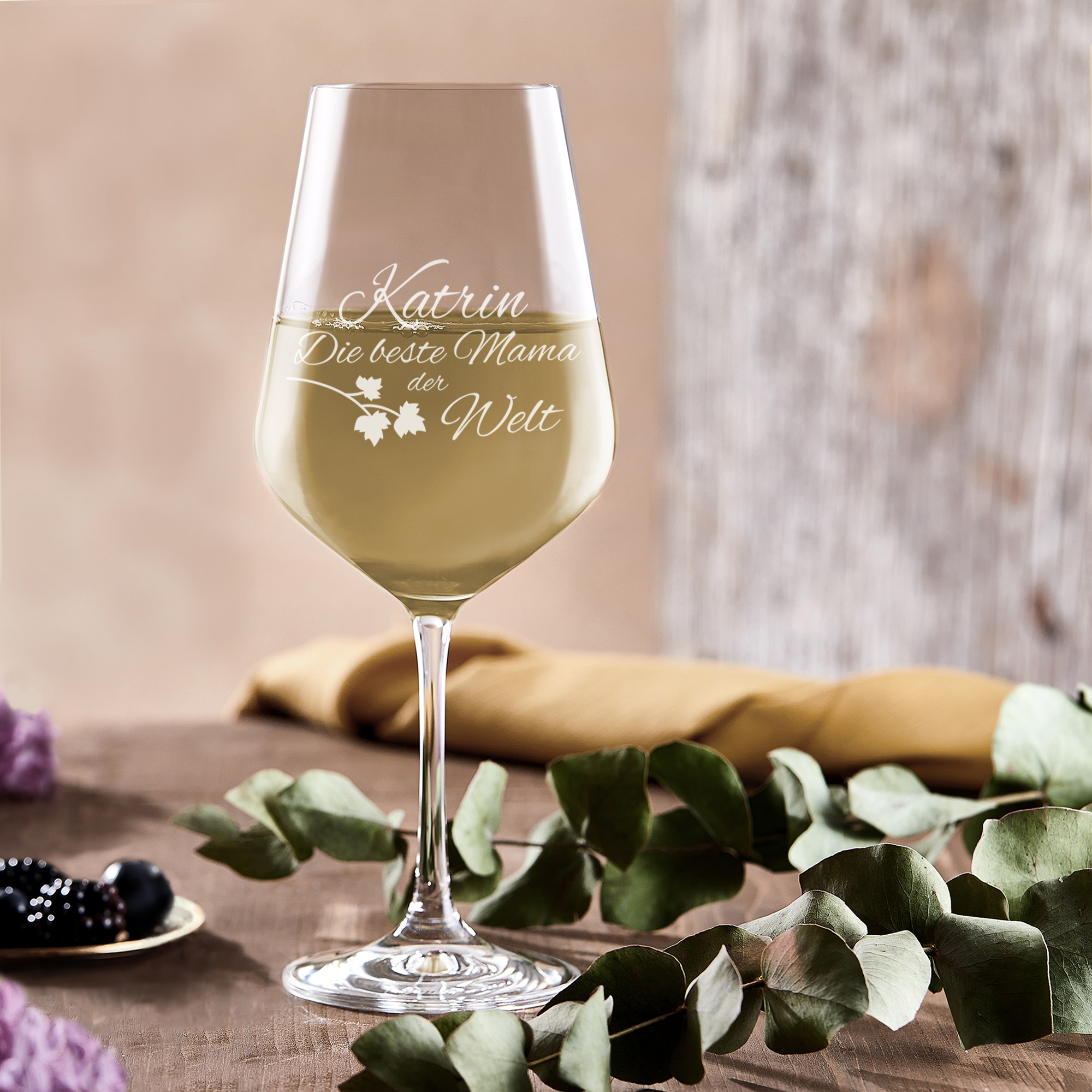 Weißweinglas mit Gravur - Beste Mama - personalisiert 3