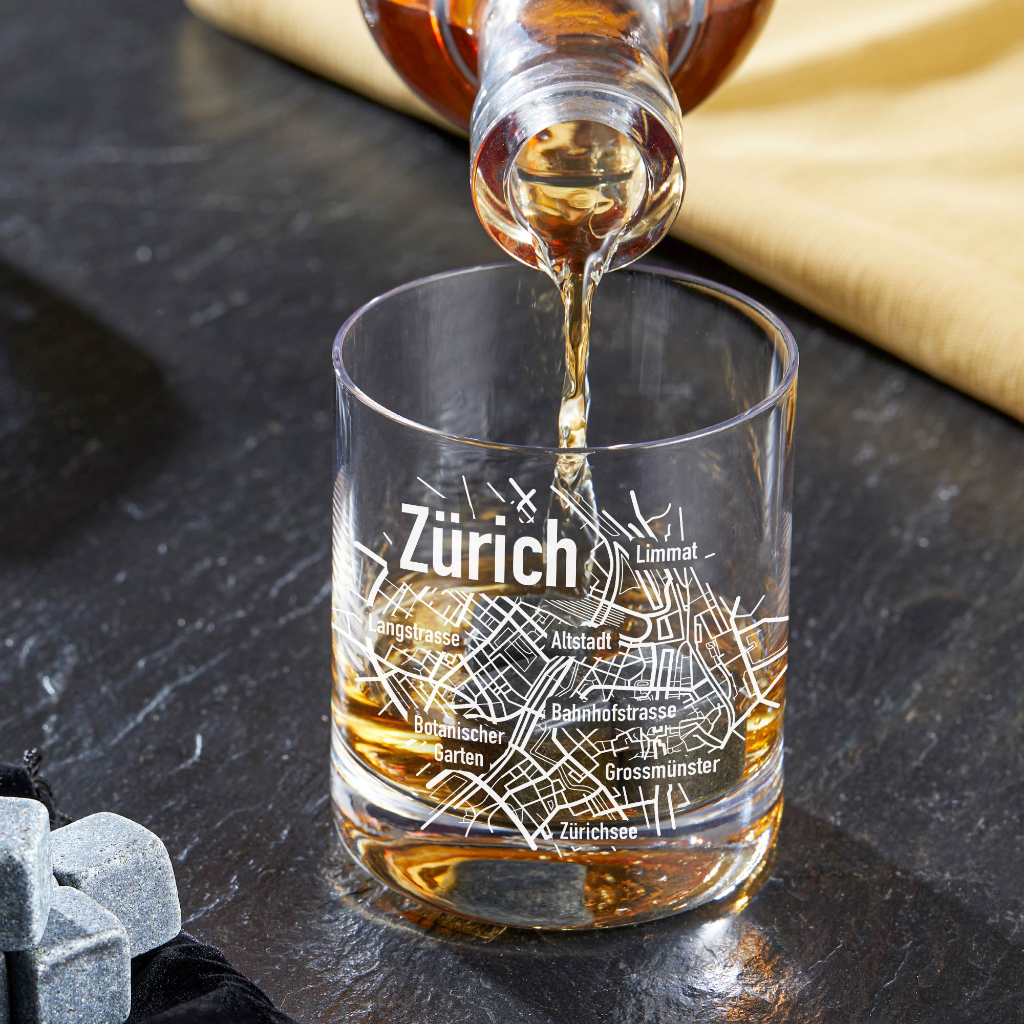 Whiskyglas - Stadtplan - Zürich - Standard