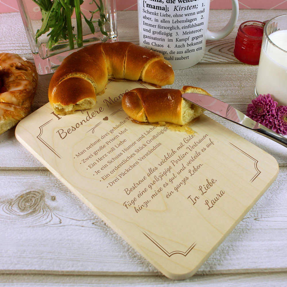 Frühstücksbrett - Rezept Mama - Personalisiert Frühstücksbrett - Rezept Mama - Personalisiert