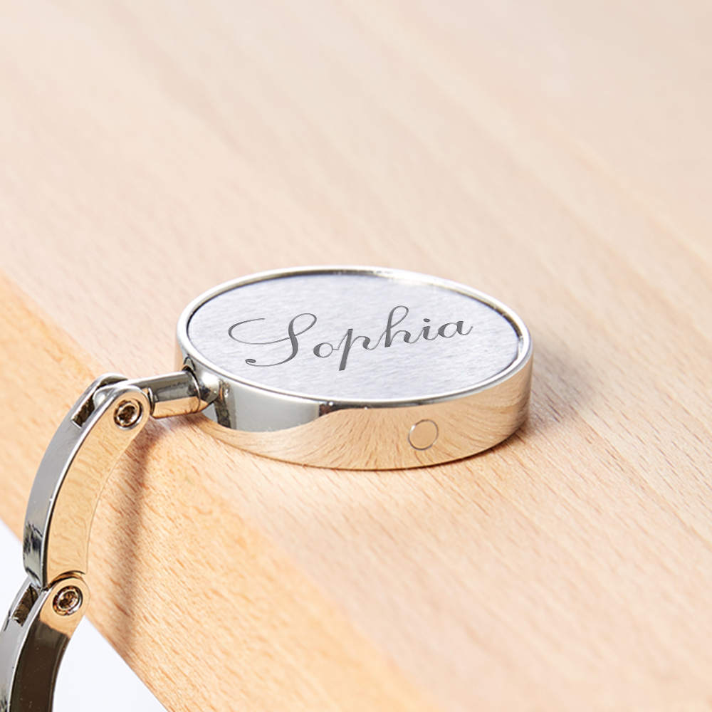 Handtaschenhalter mit Gravur - Name Handtaschenhalter mit Gravur - Name