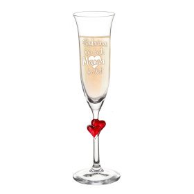 Sektglas mit individueller Gravur und Herzen im Stiel - Beste Mama Sektglas mit individueller Gravur und Herzen im Stiel - Beste Mama
