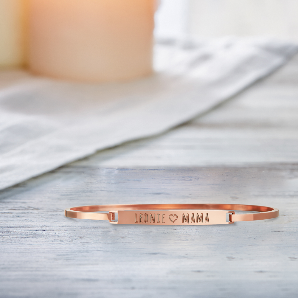 Armreif mit Gravur für Mama - Roségold - Personalisiert, Gravur für Mama, armband mit gravur, Muttertagsgeschenke, armbänder damen