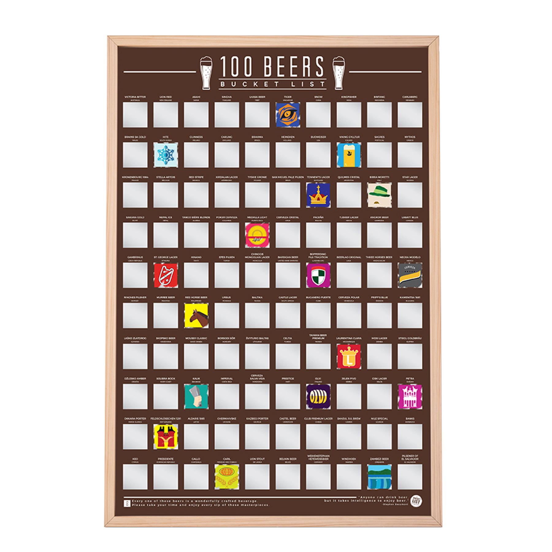 Rubbelkarte mit 100 internationalen Biersorten