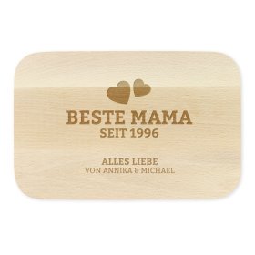 Frühstücksbrett mit Gravur - Beste Mama seit - personalisiert Frühstücksbrett mit Gravur - Beste Mama seit - personalisiert