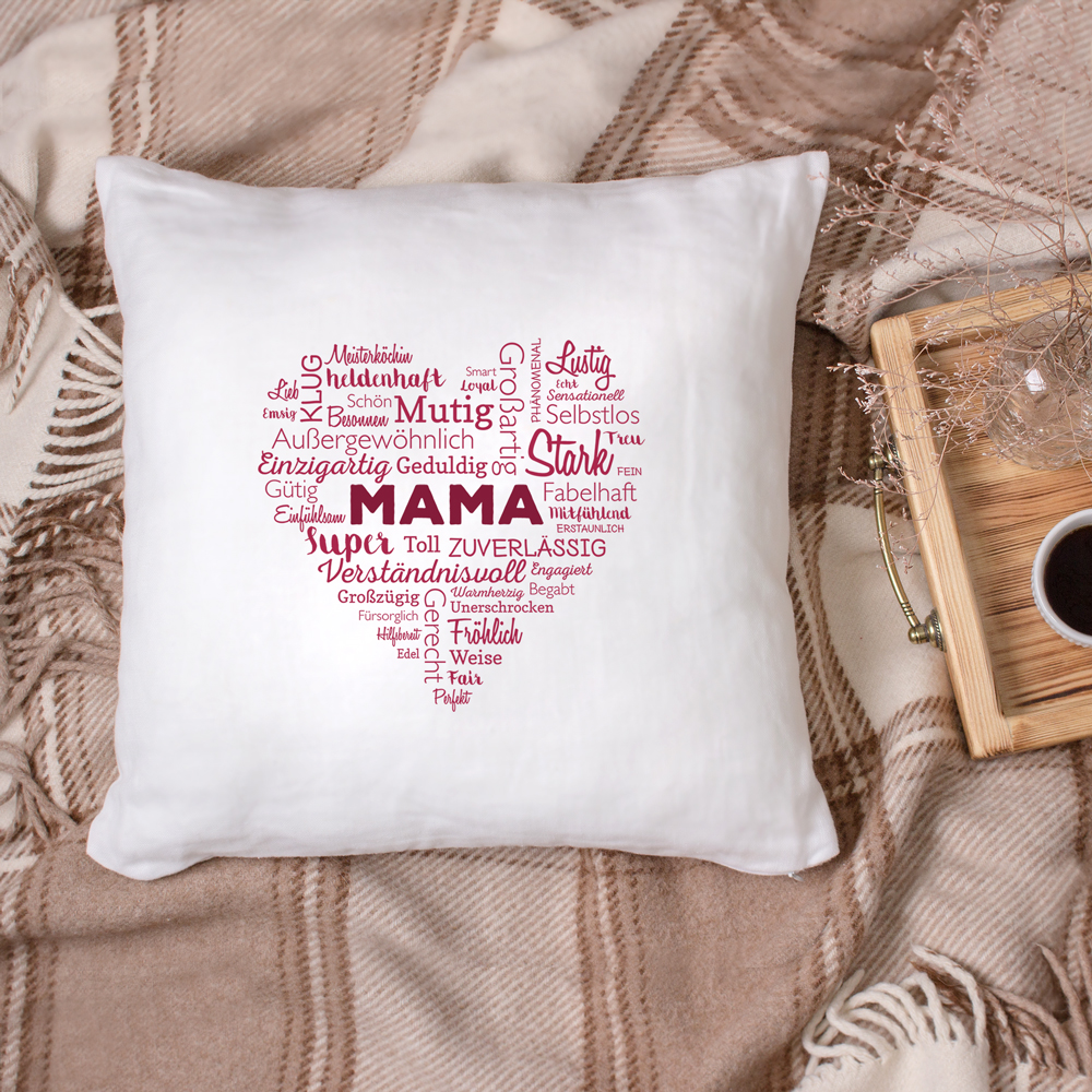 Kissen - Wortwolke Mama - Geschenkidee Muttertag