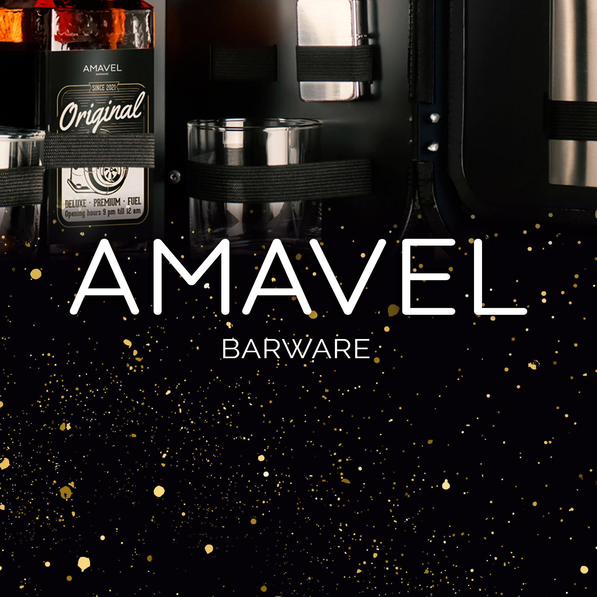 Personalisierte Kanisterbar mit 8-teiligem Zubehör - Schwarz