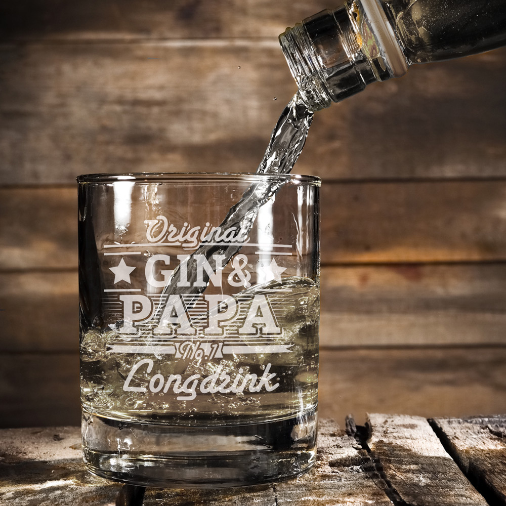 Ginglas für Papa - Gin und - Tumbler Glas