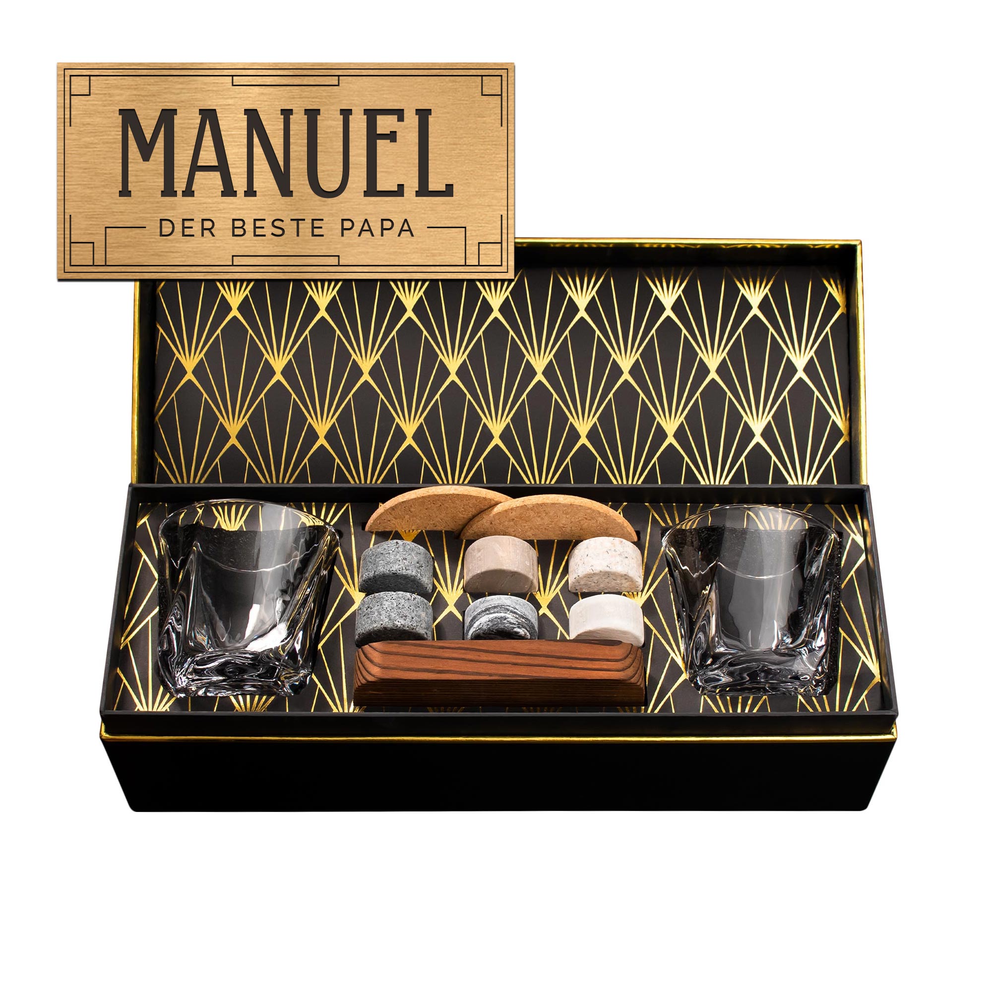 Whisky Geschenkset Deluxe personalisiert - Bester Papa Whisky Geschenkset Deluxe personalisiert - Bester Papa