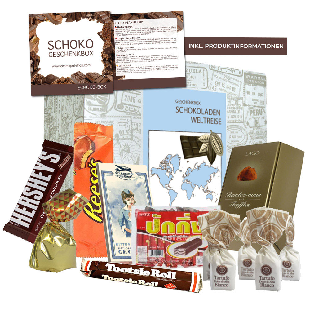 Schokoladen Weltreise - Geschenkbox Schokoladen Weltreise - Geschenkbox