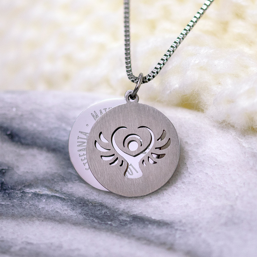 Kette mit Schutzengel Anhänger- Family - Silber Kette mit Schutzengel Anhänger- Family - Silber