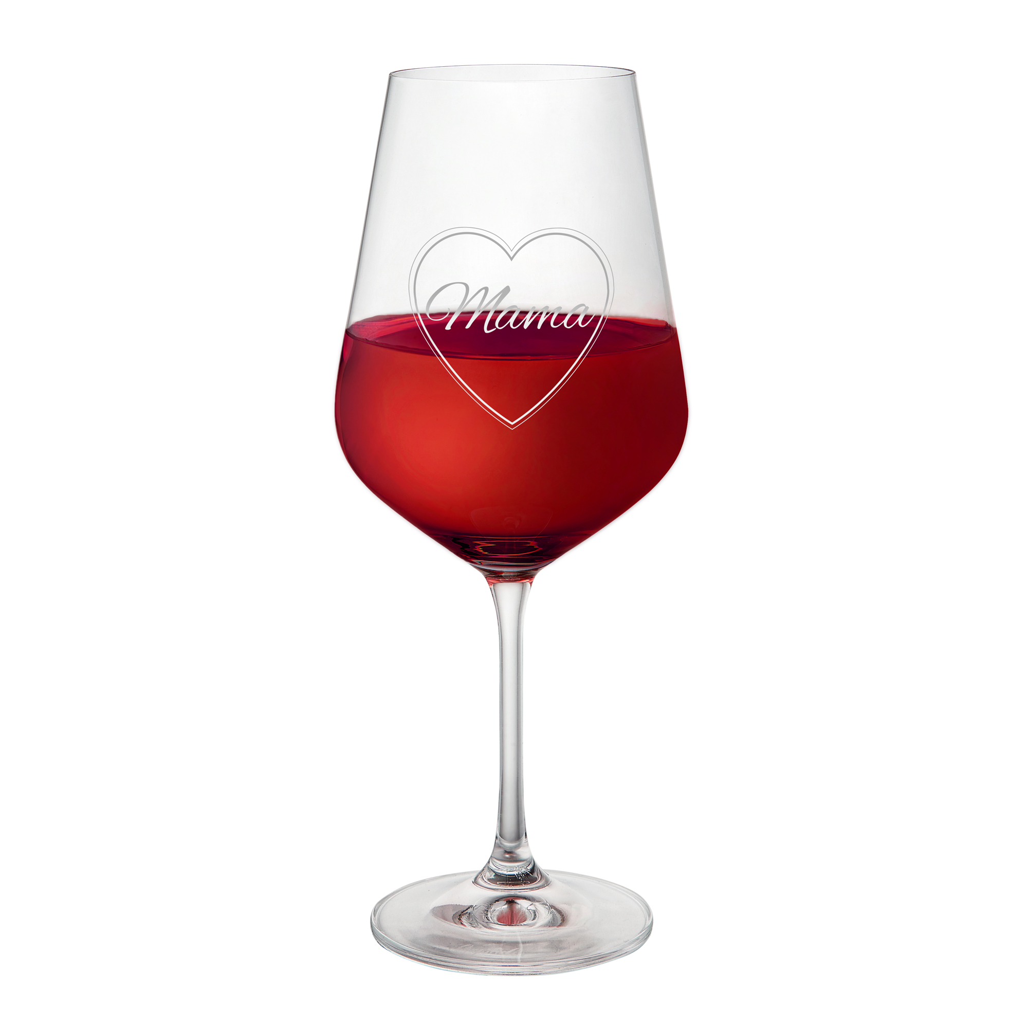 Weinglas mit Gravur - Mama im Herzen - Rotweinglas