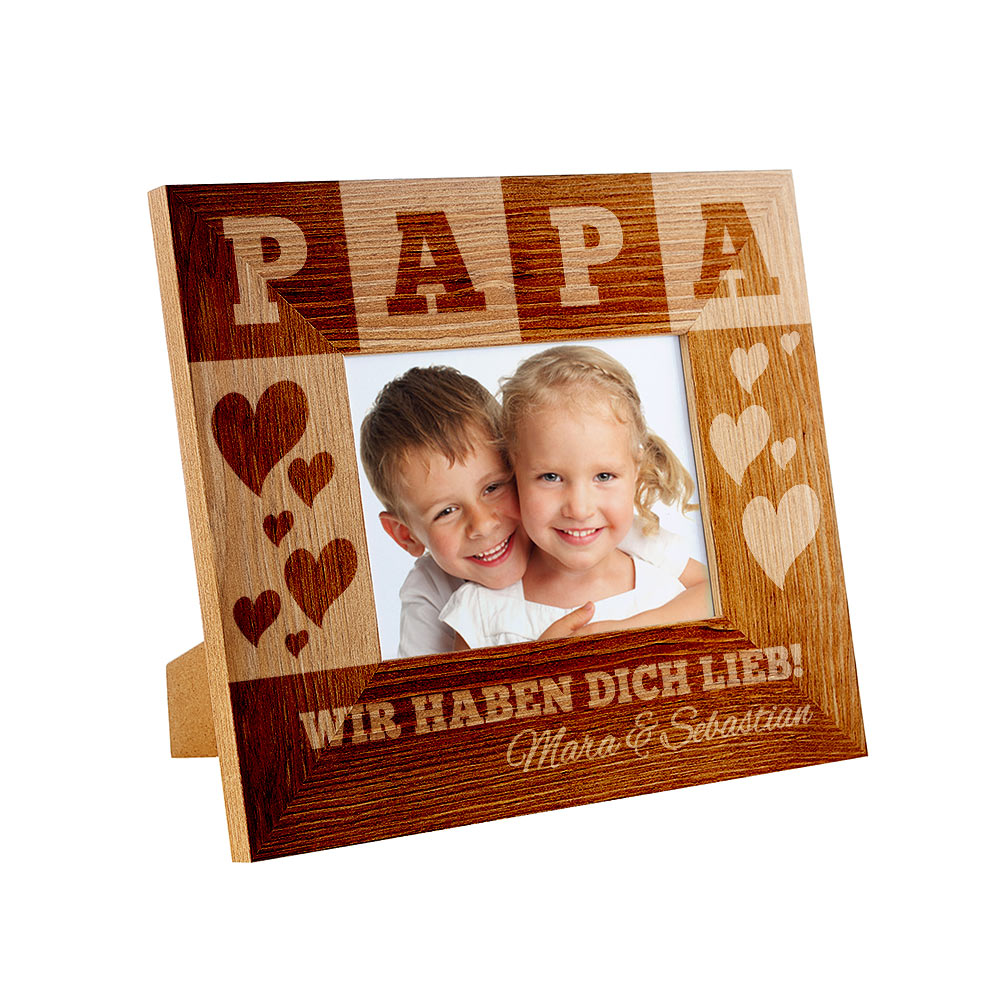 Bilderrahmen mit Gravur für Papa