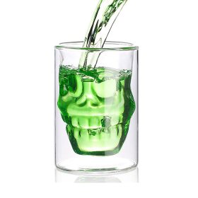 Trinkglas mit Totenkopfmotiv - Doppelwandig Trinkglas mit Totenkopfmotiv - Doppelwandig