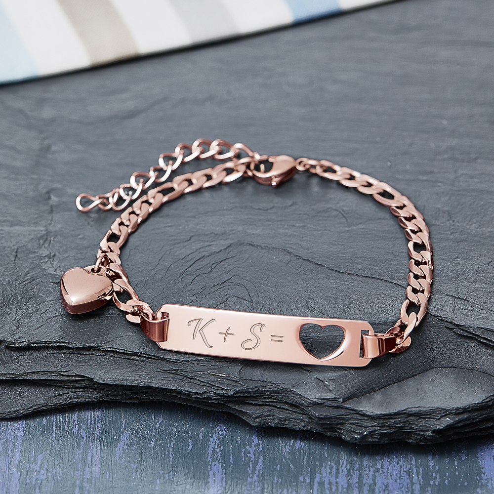 Armband mit Gravur - Herz - Initialen - Roségold Armband mit Gravur - Herz - Initialen - Roségold