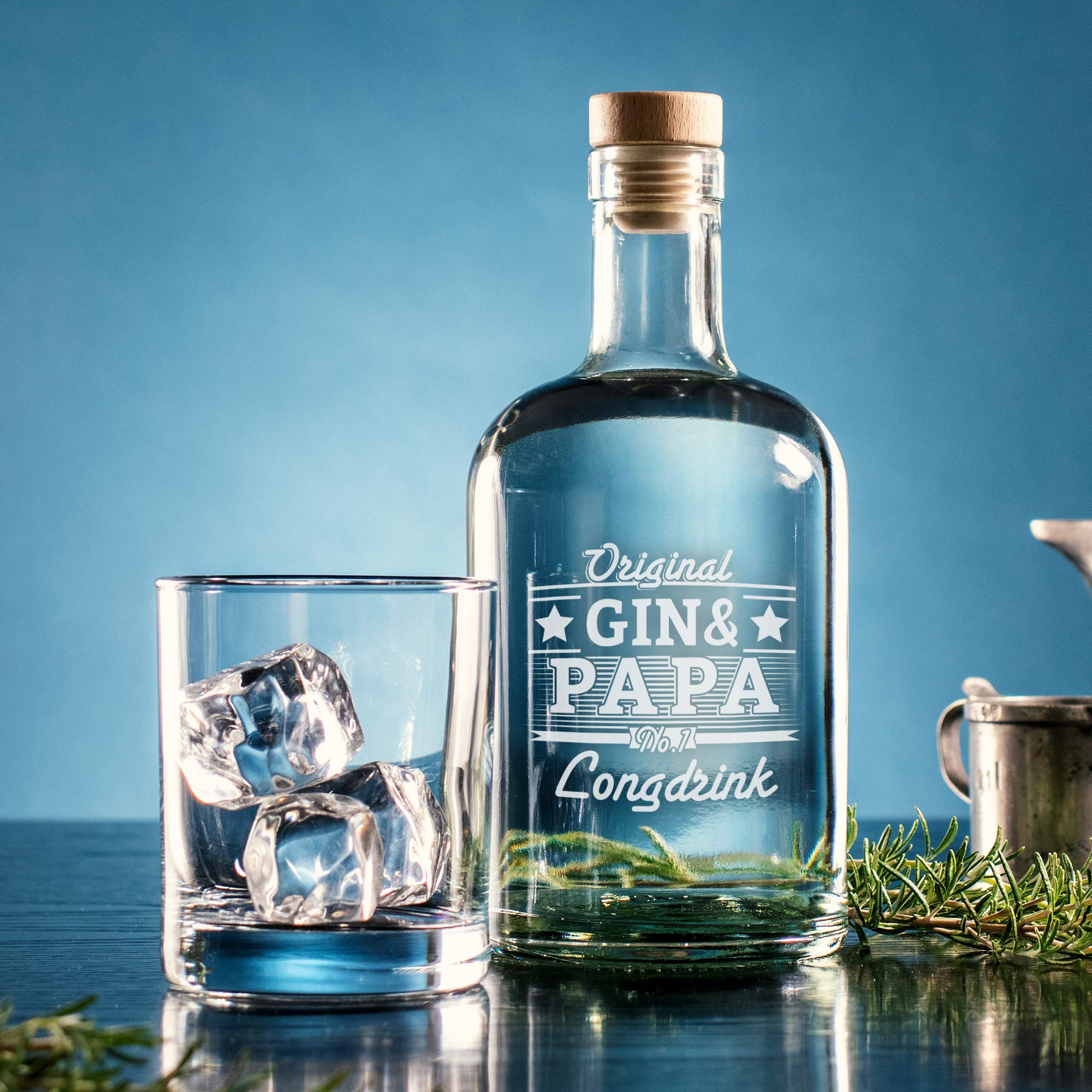 Gin Glaskaraffe für Väter - Gin & Papa 6