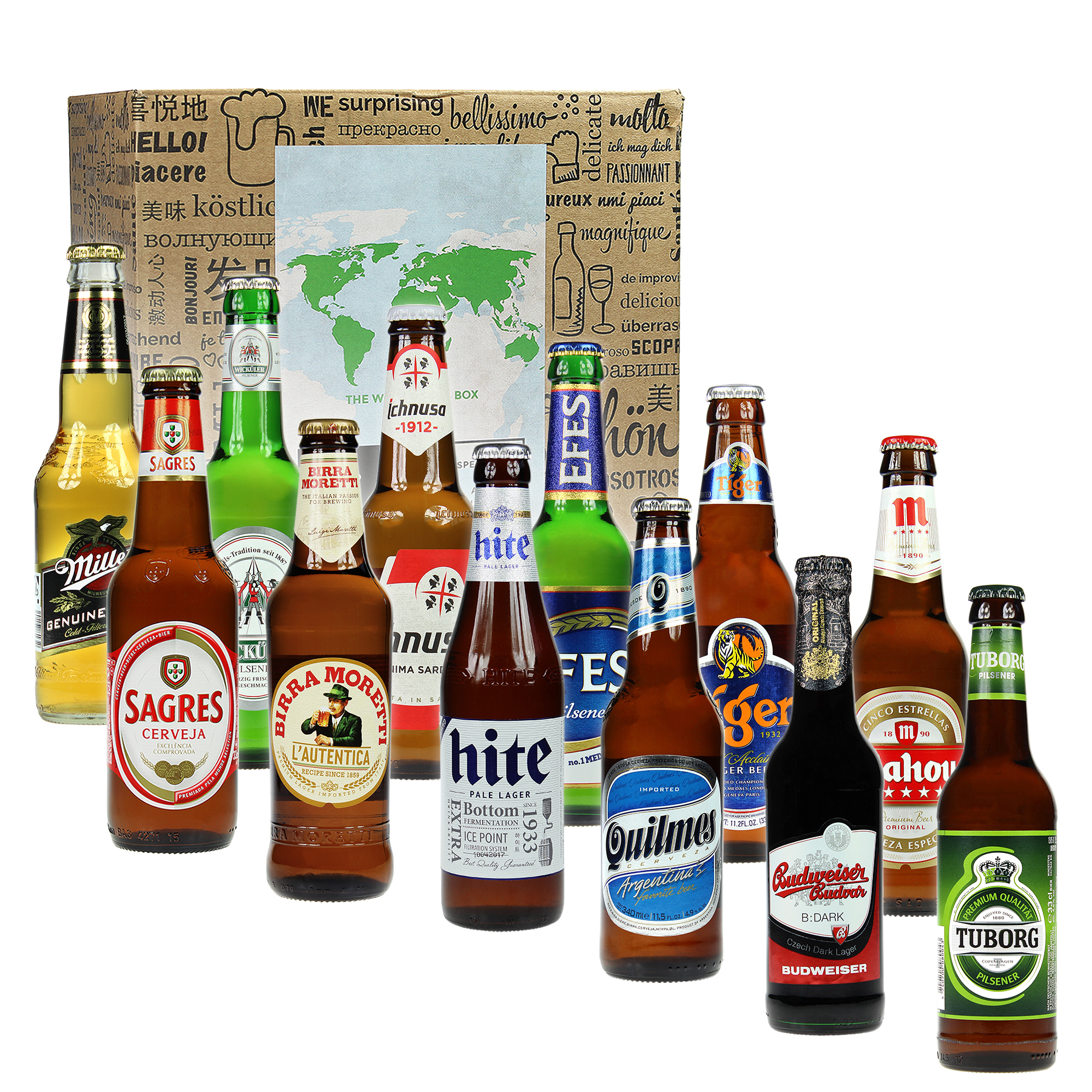 Geschenkbox Bier Weltreise 12-teilig Geschenkbox Bier Weltreise 12-teilig