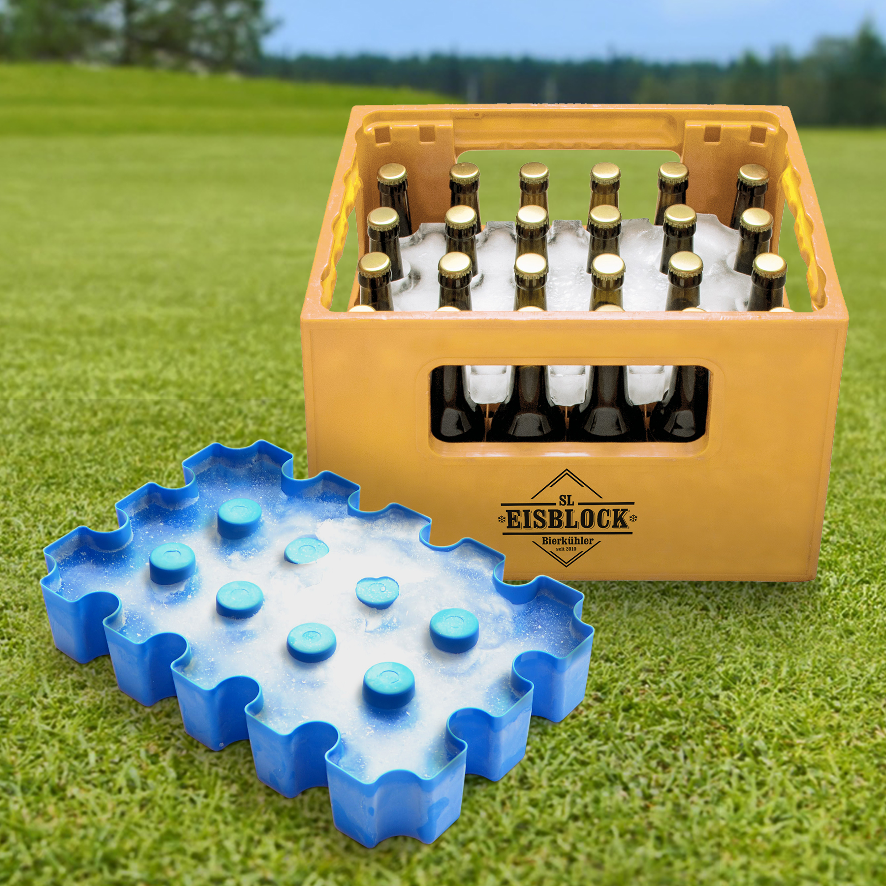 Bierkastenkühler Eisblock - 0,33 l Flaschen Bierkastenkühler Eisblock - 0,33 l Flaschen