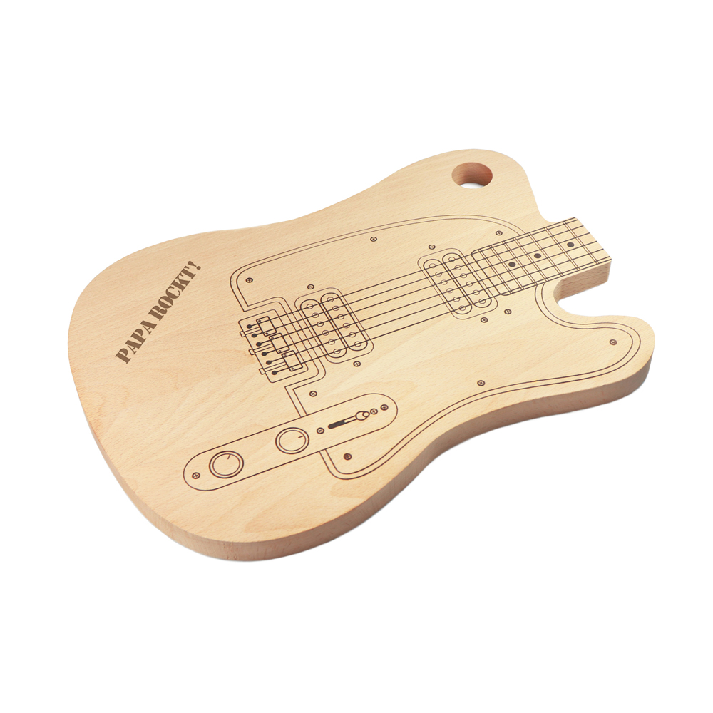 Schneidebrett Gitarre, personalisiertes Brett mit Gravur als Vatertagsgeschenk, Geschenk zum Vatertag, Graviertes Geschenk