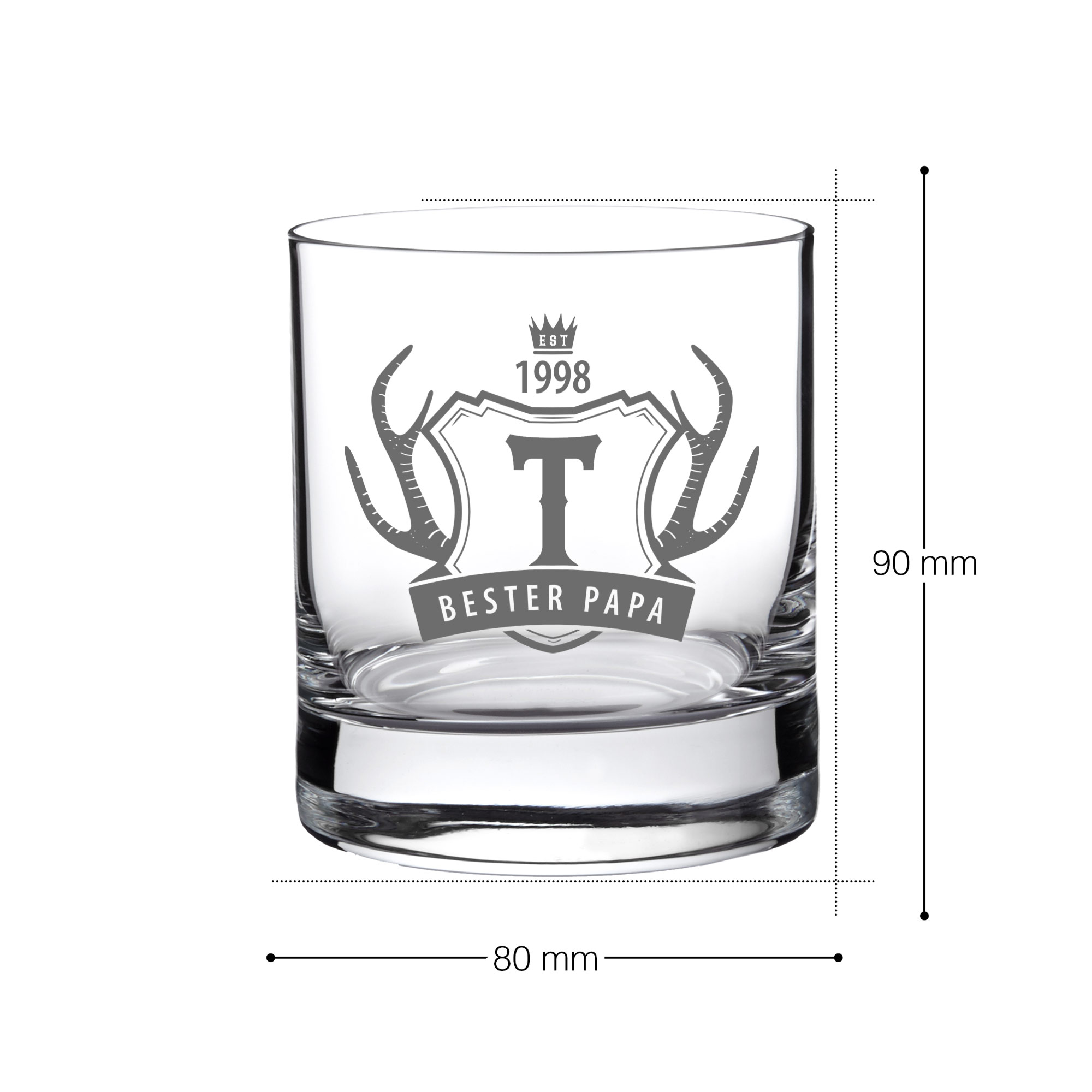 Persönliches Whiskyglas mit Gravur für Papa - Geweih 5