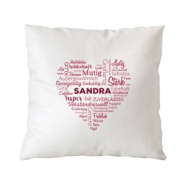 Bedrucktes Kissen - Wortwolke - Personalisiert Bedrucktes Kissen - Wortwolke - Personalisiert