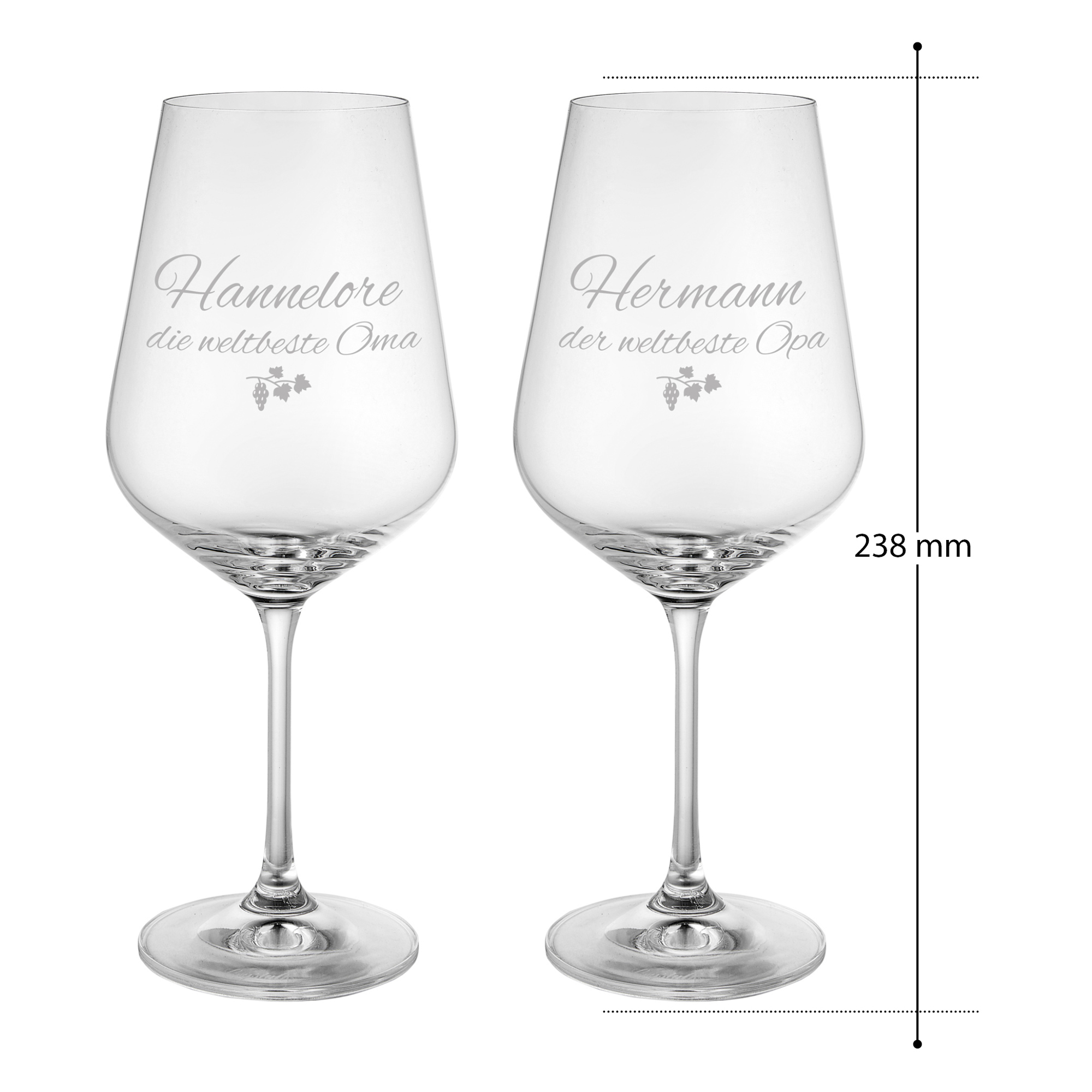 2er Set - Weißweinglas - Beste Großeltern - Personalisiert