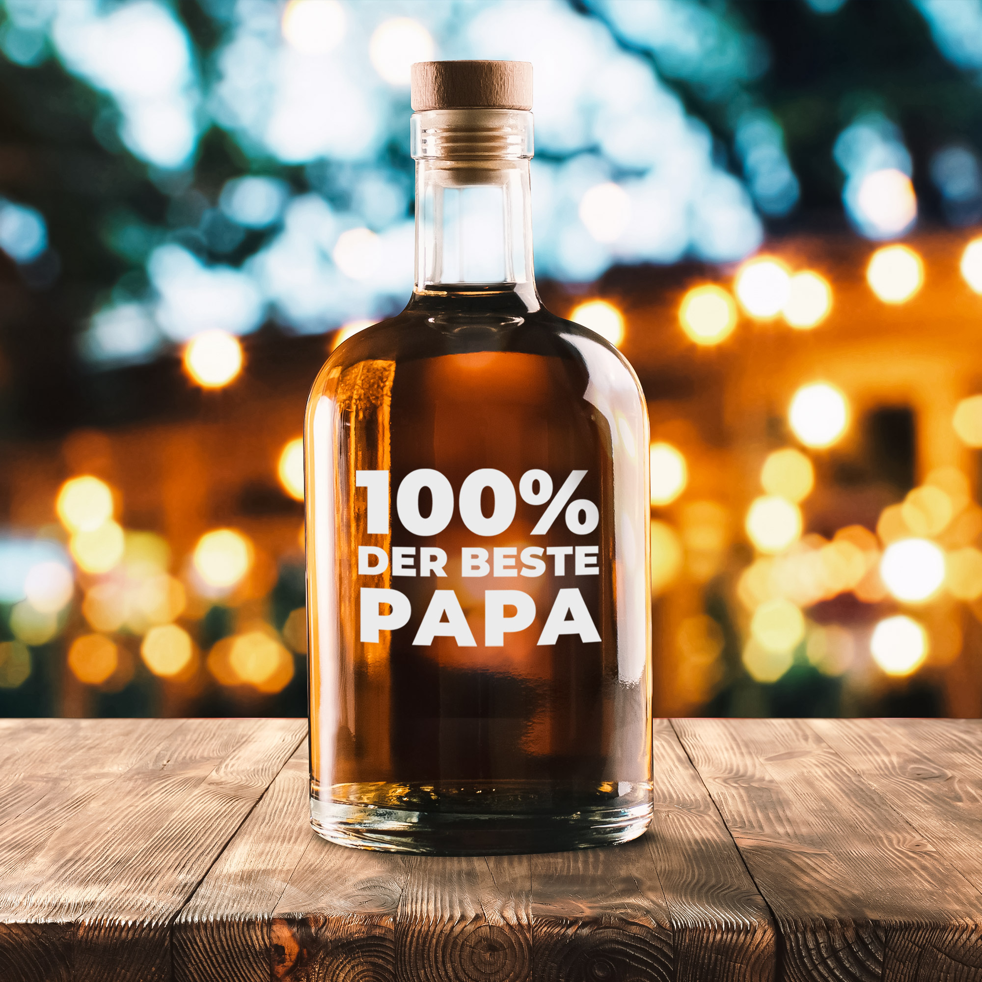 Glasflasche mit Gravur - 100% Papa